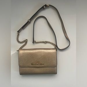 Michael Kors Gold Leather Crossbody